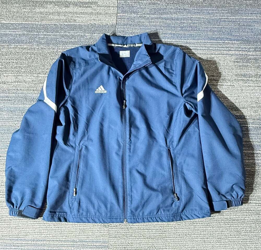 Adidas Windbreaker Jacket Size XL Blue Full Zip 6963W